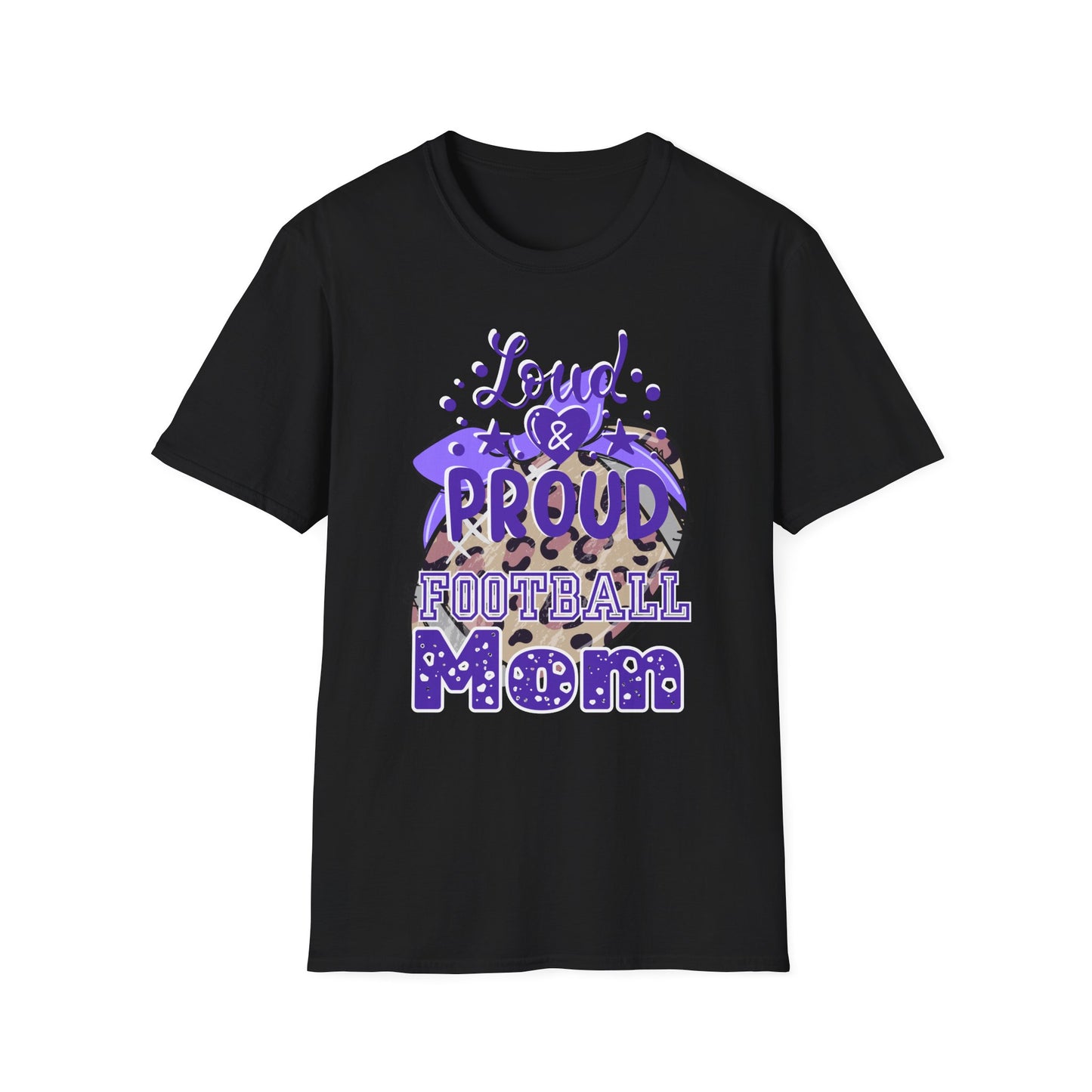 Proud Football Mom T-Shirt- Purple