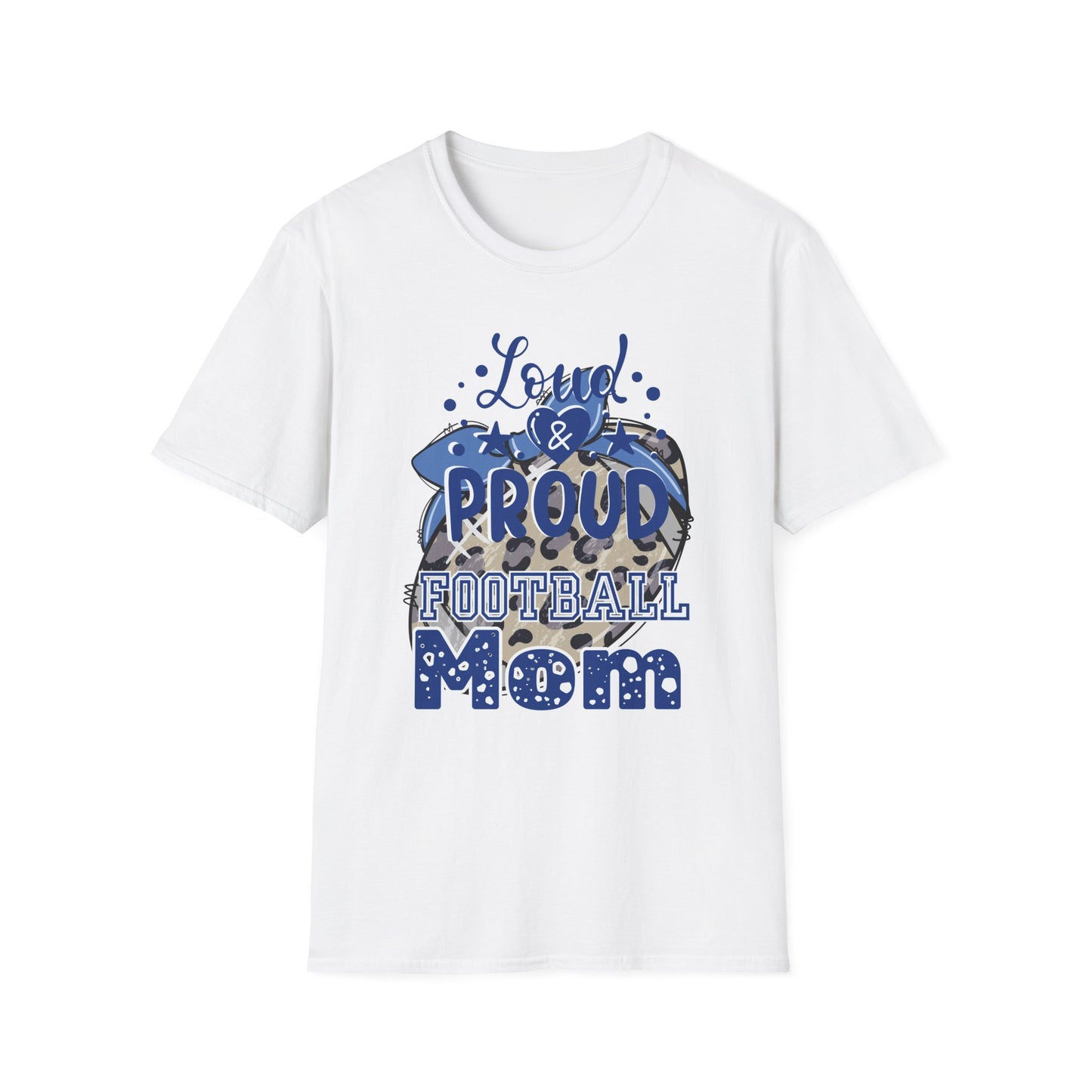 Proud Football Mom T-Shirt-Blue