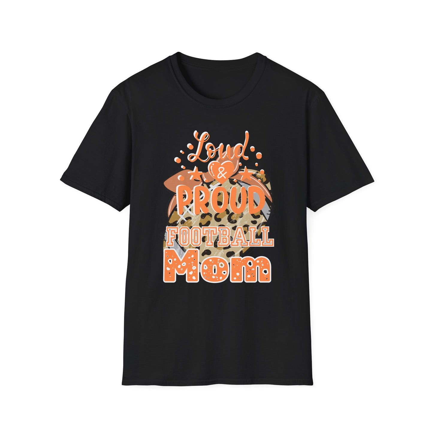 Proud Football Mom T-Shirt- Orange