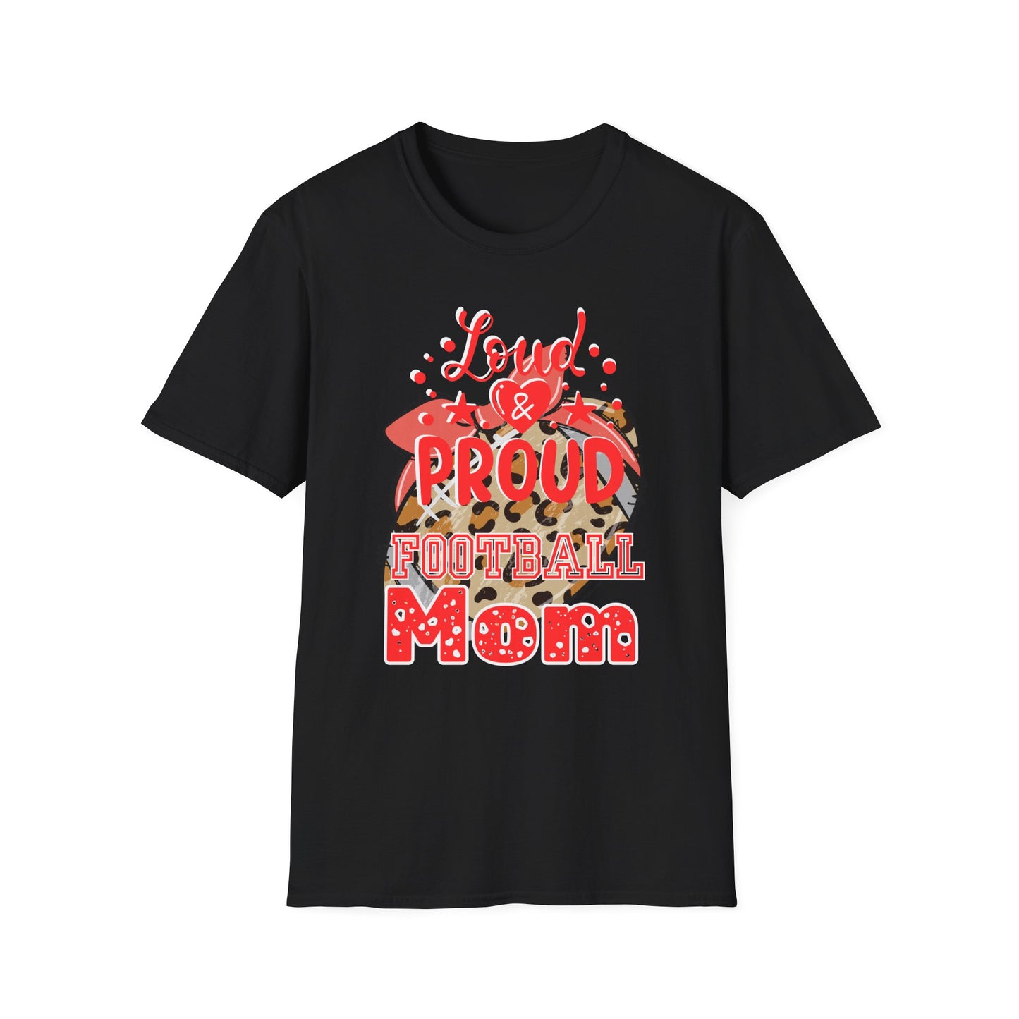 Proud Football Mom T-Shirt-Red