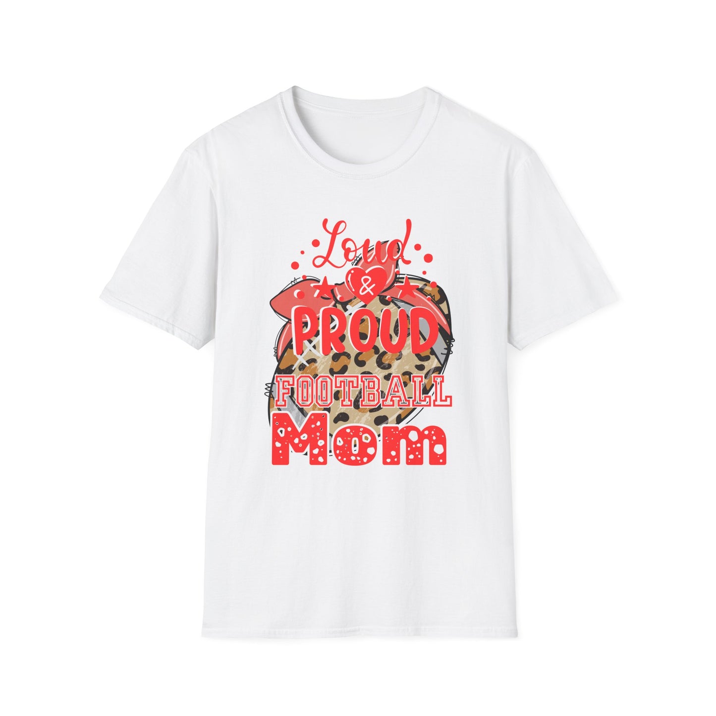 Proud Football Mom T-Shirt-Red