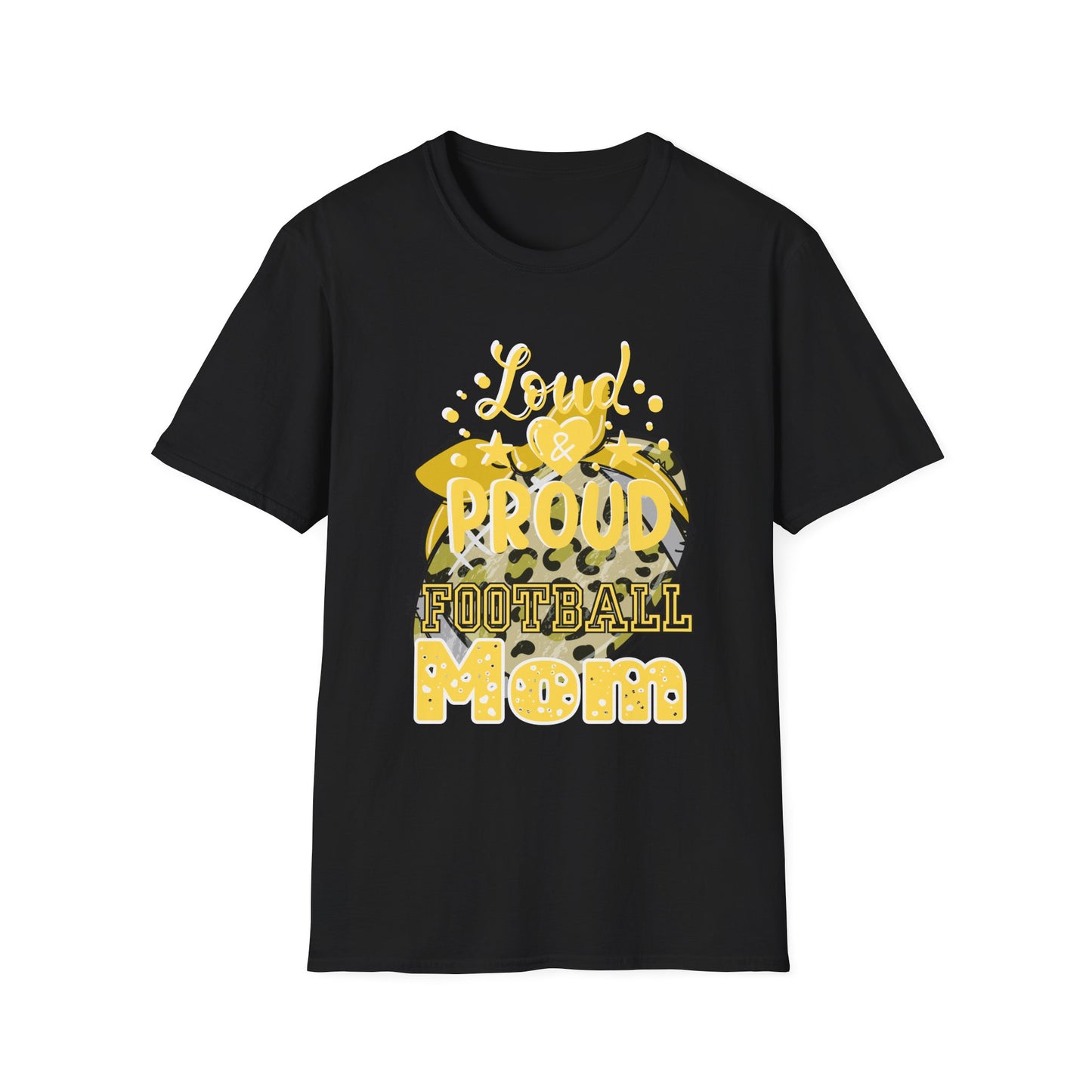 Proud Football Mom T-Shirt- Yellow