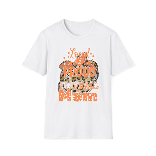 Proud Football Mom T-Shirt- Orange