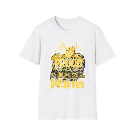 Proud Football Mom T-Shirt- Yellow