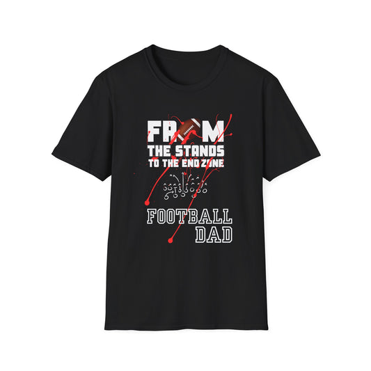 Football Dad Unisex Softstyle T-Shirt- Red