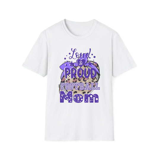 Proud Football Mom T-Shirt- Purple